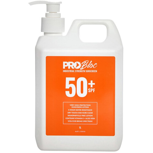 WORKWEAR, SAFETY & CORPORATE CLOTHING SPECIALISTS PROBLOC SPF 50 + Sunscreen 1L Pump Bottle