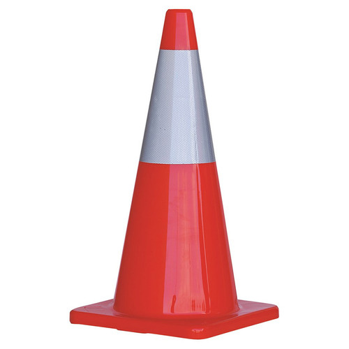 WORKWEAR, SAFETY & CORPORATE CLOTHING SPECIALISTS Orange PVC Traffic Cone / Reflective Tape 700mm