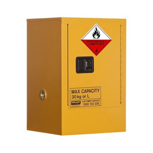 WORKWEAR, SAFETY & CORPORATE CLOTHING SPECIALISTS - CLASS 4 DANGEROUS GOODS STORAGE CABINET: 30L - 1 DOOR - 1 SHELF