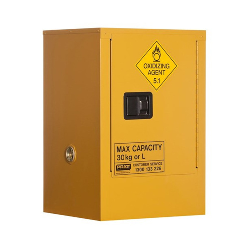 WORKWEAR, SAFETY & CORPORATE CLOTHING SPECIALISTS - OXIDIZING AGENT STORAGE CABINET: 30L - 1 DOOR - 1 SHELF