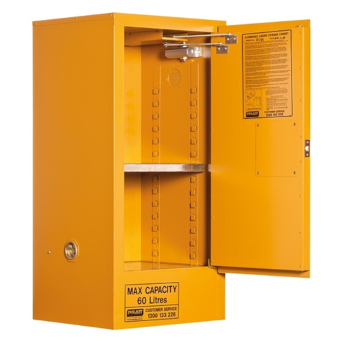 WORKWEAR, SAFETY & CORPORATE CLOTHING SPECIALISTS Flammable Storage Cabinet 60L 1 Door, 2 Shelf