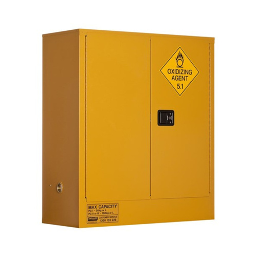 WORKWEAR, SAFETY & CORPORATE CLOTHING SPECIALISTS - OXIDIZING AGENT STORAGE CABINET: 160L - 2 DOORS - 2 SHELVES
