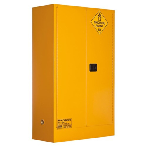 WORKWEAR, SAFETY & CORPORATE CLOTHING SPECIALISTS - OXIDIZING AGENT STORAGE CABINET: 250L - 2 DOORS - 3 SHELVES