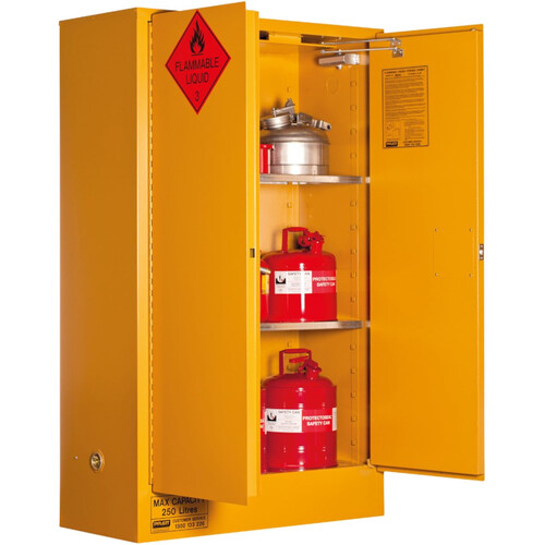 WORKWEAR, SAFETY & CORPORATE CLOTHING SPECIALISTS Flammable Storage Cabinet 250L 2 Door, 3 Shelf