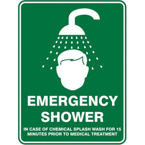 WORKWEAR, SAFETY & CORPORATE CLOTHING SPECIALISTS Emergency Shower Sign 600mm x 450mm Poly