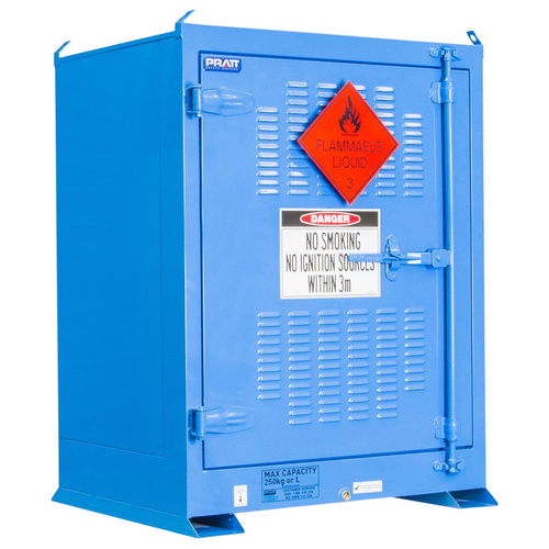 WORKWEAR, SAFETY & CORPORATE CLOTHING SPECIALISTS - DANGEROUS GOODS OUTDOOR STORAGE CABINET:250L - 1 DOOR - 2 SHELVES
