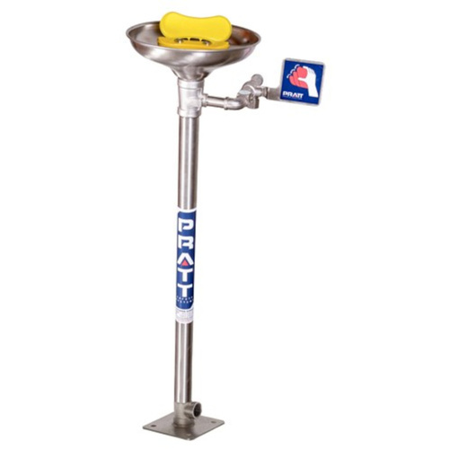 WORKWEAR, SAFETY & CORPORATE CLOTHING SPECIALISTS - PRATT PEDESTAL MOUNTED EYE & FACE WASH NOZZLE WITH BOWL NO FOOT TREADLE