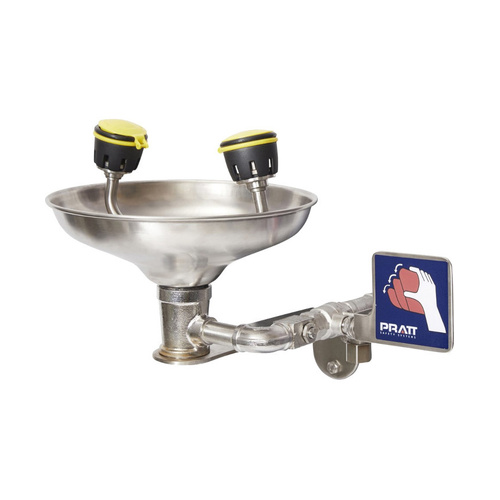 WORKWEAR, SAFETY & CORPORATE CLOTHING SPECIALISTS - WALL MOUNTED EYE WASH WITH BOWL - NO FOOT TREADLE