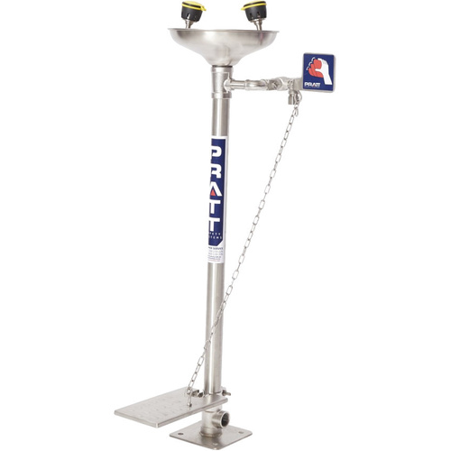 WORKWEAR, SAFETY & CORPORATE CLOTHING SPECIALISTS - PEDESTAL MOUNTED EYE WASH WITH BOWL & FOOT TREADLE