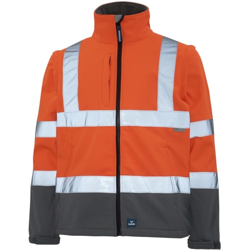 WORKWEAR, SAFETY & CORPORATE CLOTHING SPECIALISTS ADULTS LANDY JACKET-Fluoro Orange / Charcoal-S