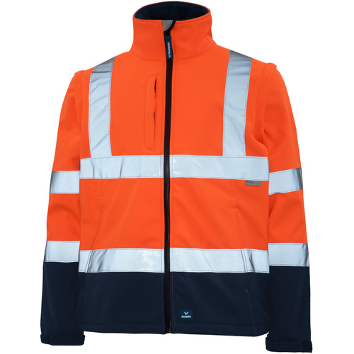 WORKWEAR, SAFETY & CORPORATE CLOTHING SPECIALISTS ADULTS LANDY JACKET-Fluoro Orange / Navy-2XL