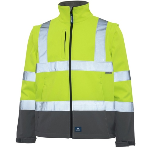 WORKWEAR, SAFETY & CORPORATE CLOTHING SPECIALISTS ADULTS LANDY JACKET-Fluoro Yellow / Charcoal-L