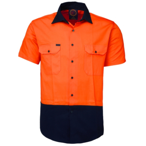WORKWEAR, SAFETY & CORPORATE CLOTHING SPECIALISTS Open Front 2 Tone S/S Shirt