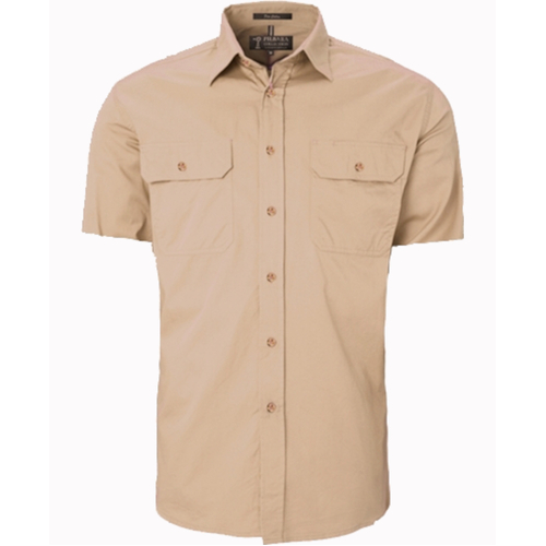 WORKWEAR, SAFETY & CORPORATE CLOTHING SPECIALISTS Open Front Men's Pilbara Shirt - Short Sleeve