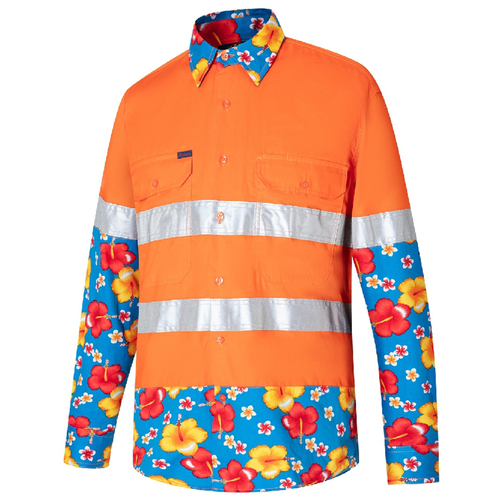 WORKWEAR, SAFETY & CORPORATE CLOTHING SPECIALISTS Vented Open Front L/W L/S Tape Shirt