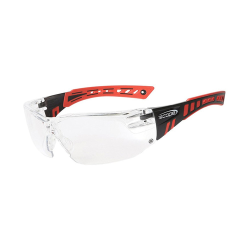 WORKWEAR, SAFETY & CORPORATE CLOTHING SPECIALISTS - Speed Red/Black Frame Titanium AF/AS Clear Lens