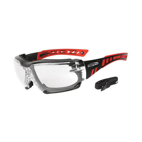 WORKWEAR, SAFETY & CORPORATE CLOTHING SPECIALISTS - Speed Pro Red/Black Frame Titanium AF/AS Clear Lens