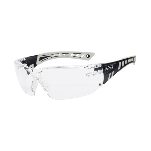 WORKWEAR, SAFETY & CORPORATE CLOTHING SPECIALISTS - Speed White/Navy Blue Frame Titanium AF/AS Clear Lens