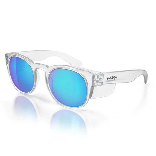 WORKWEAR, SAFETY & CORPORATE CLOTHING SPECIALISTS Cruisers Clear Frame/Mirror Blue Polarised UV400