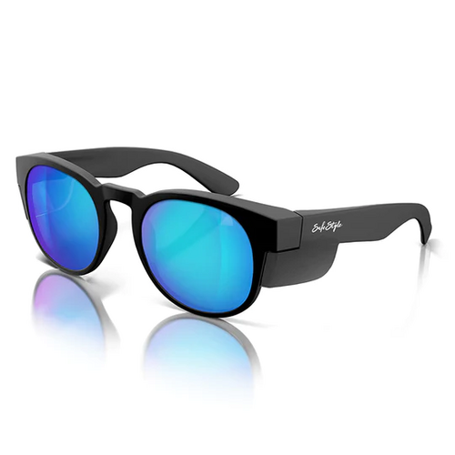 WORKWEAR, SAFETY & CORPORATE CLOTHING SPECIALISTS Cruisers Matte Black Frame/Mirror Blue Polarised UV400