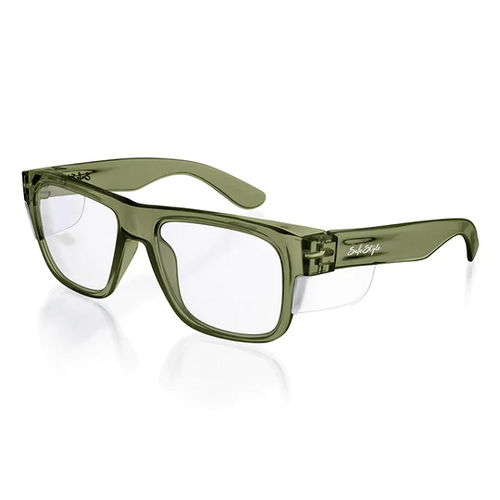 WORKWEAR, SAFETY & CORPORATE CLOTHING SPECIALISTS Fusions Green Frame /Clear UV400
