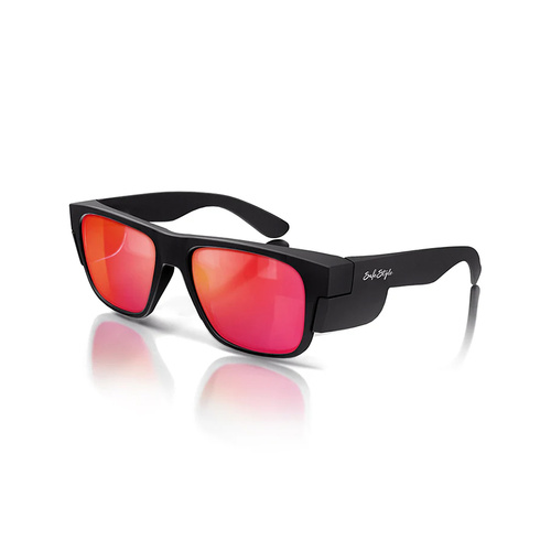 WORKWEAR, SAFETY & CORPORATE CLOTHING SPECIALISTS Fusions Matte Black Frame/Mirror Red Polarised