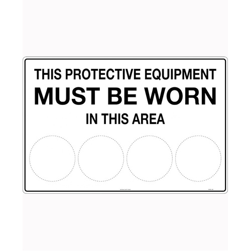 WORKWEAR, SAFETY & CORPORATE CLOTHING SPECIALISTS 900x600mm - Corflute - This Protective Equipment Must be Worn in This Area (blank)