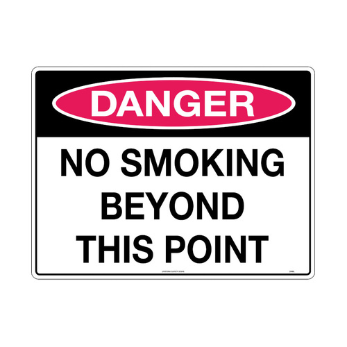 WORKWEAR, SAFETY & CORPORATE CLOTHING SPECIALISTS - 600x400mm - Metal - Danger No Smoking Beyond This Point