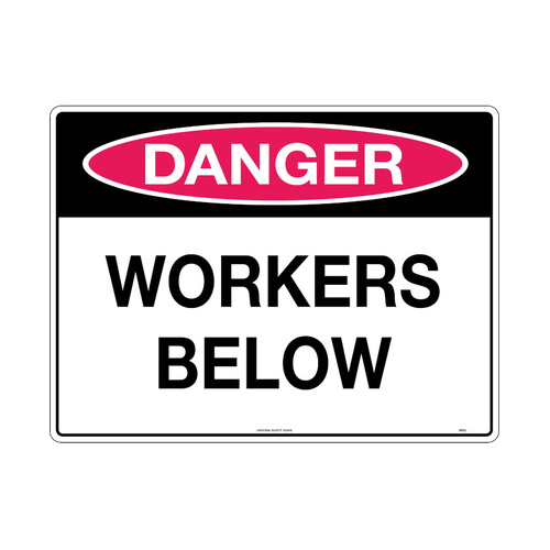 WORKWEAR, SAFETY & CORPORATE CLOTHING SPECIALISTS - 300x225mm - Poly - Danger Workers Below