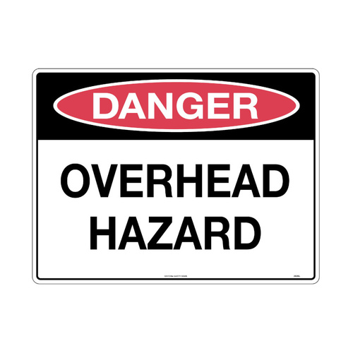 WORKWEAR, SAFETY & CORPORATE CLOTHING SPECIALISTS - 600x400mm - Class 1 - Metal - Danger Overhead Hazard