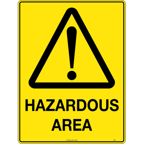 WORKWEAR, SAFETY & CORPORATE CLOTHING SPECIALISTS - 240x180mm - Self Adhesive - Blk/Ylw - Hazardous Area