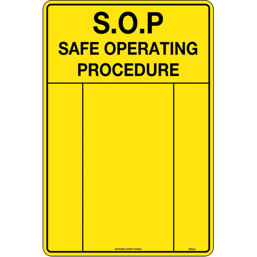 WORKWEAR, SAFETY & CORPORATE CLOTHING SPECIALISTS - 450x300mm - Metal - Safe Operating Procedure