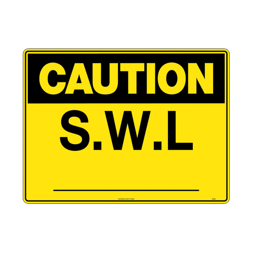 WORKWEAR, SAFETY & CORPORATE CLOTHING SPECIALISTS - 300x225mm - Metal - Caution S.W.L.
