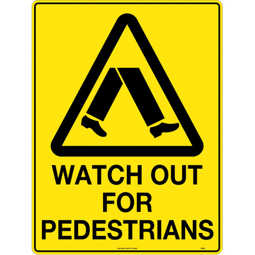 WORKWEAR, SAFETY & CORPORATE CLOTHING SPECIALISTS - 600x400mm - Poly - Caution Watch Out For Pedestrians