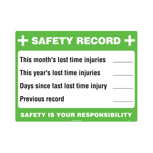 WORKWEAR, SAFETY & CORPORATE CLOTHING SPECIALISTS - 900x600mm - Metal - Safety Record Board