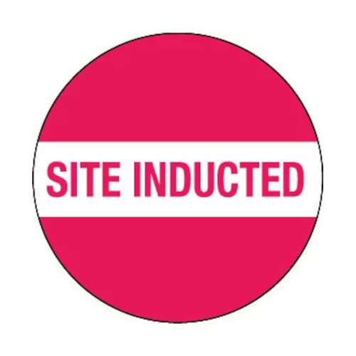 WORKWEAR, SAFETY & CORPORATE CLOTHING SPECIALISTS - 50mm Disc - Self Adhesive - Sheet of 12 - Site Inducted