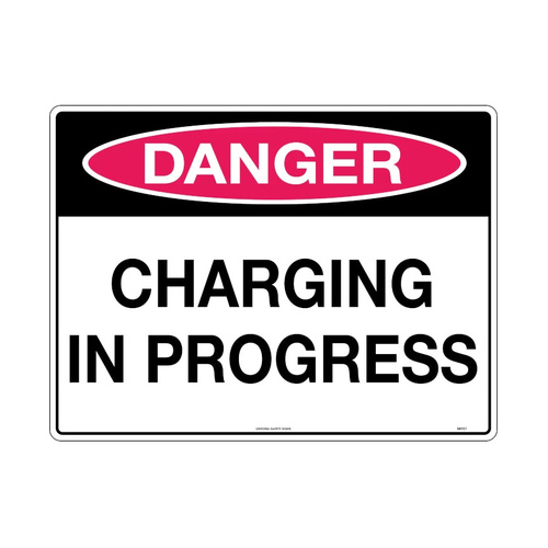 WORKWEAR, SAFETY & CORPORATE CLOTHING SPECIALISTS - 600x400mm - Metal, Class 1 Reflective - Danger Charging In Progress