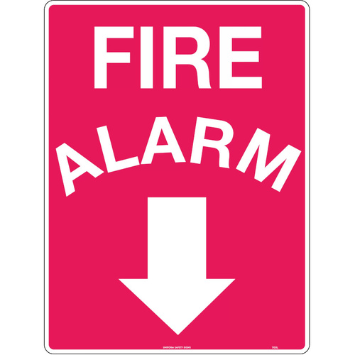 WORKWEAR, SAFETY & CORPORATE CLOTHING SPECIALISTS - 300x225mm - Metal - Fire Alarm (Arrow Down)