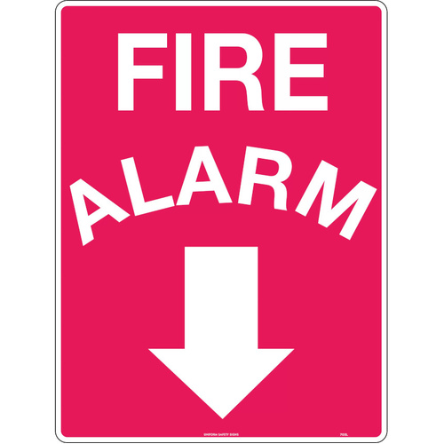 WORKWEAR, SAFETY & CORPORATE CLOTHING SPECIALISTS - 225x225mm - Off-Wall - Poly - Fire Alarm (Arrow Down)