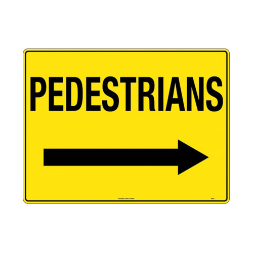 WORKWEAR, SAFETY & CORPORATE CLOTHING SPECIALISTS - 600x225mm - Corflute - Pedestrians  [Arrow Right]