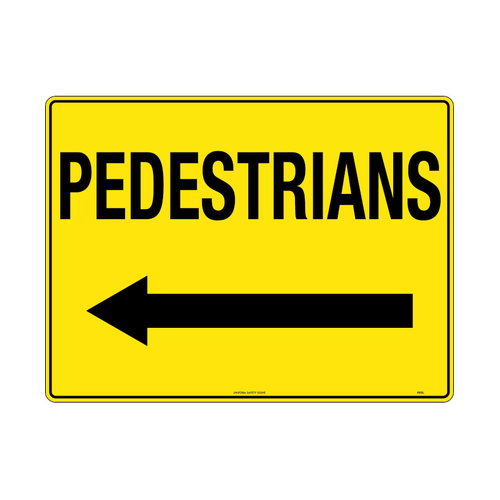 WORKWEAR, SAFETY & CORPORATE CLOTHING SPECIALISTS - 600x400mm - Corflute - Pedestrians  (Arrow Left)