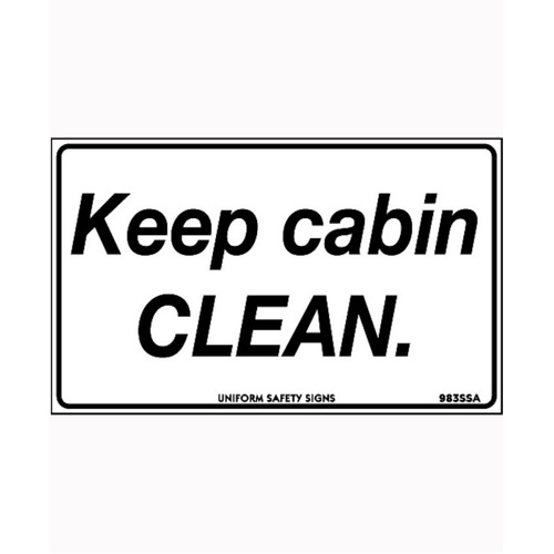 WORKWEAR, SAFETY & CORPORATE CLOTHING SPECIALISTS 90x55mm - Self Adhesive - Sheet of 10 - Keep Cabin Clean