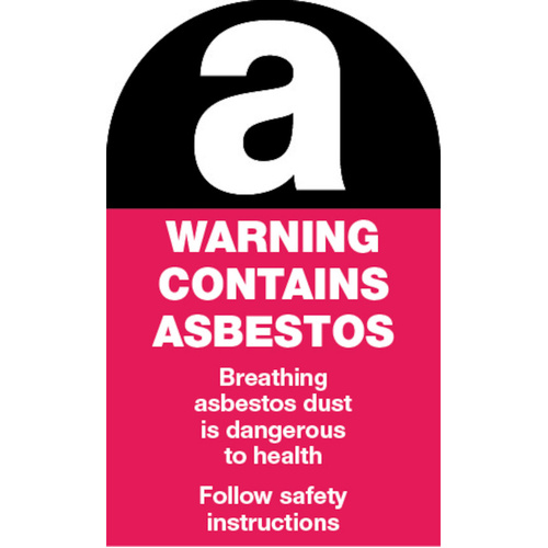 WORKWEAR, SAFETY & CORPORATE CLOTHING SPECIALISTS - 90x55mm - Self Adhesive - Sheet of 10 - Warning Contains Asbestos etc.