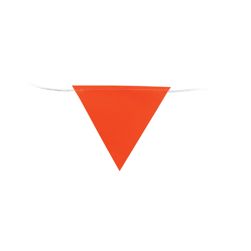WORKWEAR, SAFETY & CORPORATE CLOTHING SPECIALISTS - Fluro Orange Bunting Flags (30mtr Roll)