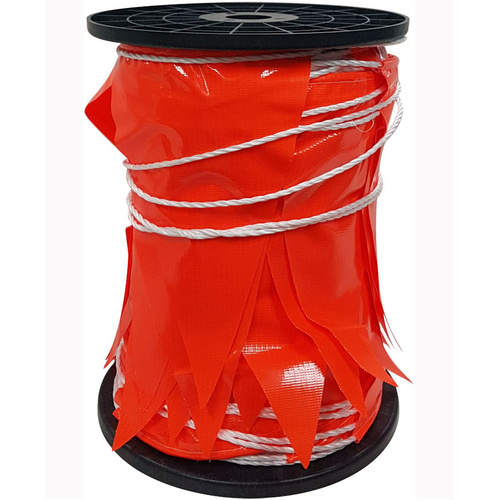 WORKWEAR, SAFETY & CORPORATE CLOTHING SPECIALISTS Fluro Orange Bunting Flags (100mtr Jumbo Roll)