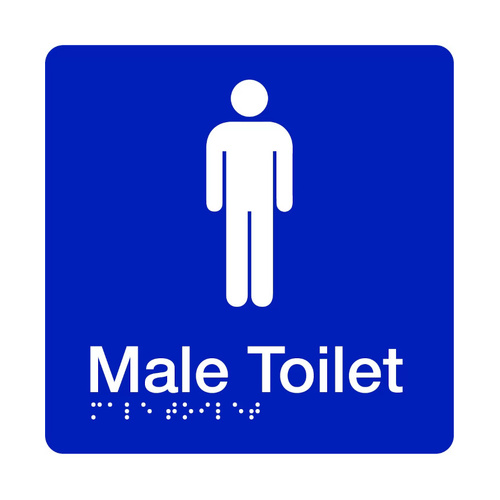WORKWEAR, SAFETY & CORPORATE CLOTHING SPECIALISTS - 180x220mm - Braille - Silver PVC - Male Toilet