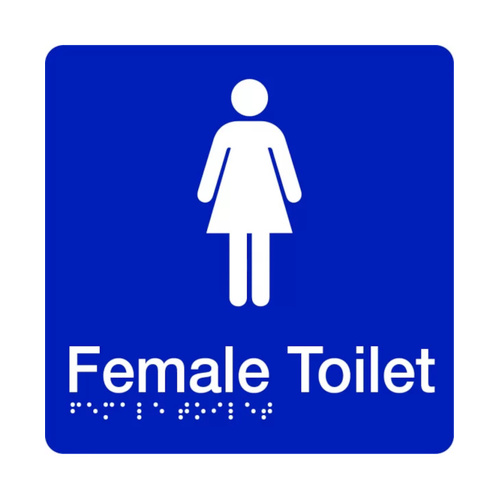 WORKWEAR, SAFETY & CORPORATE CLOTHING SPECIALISTS - 180x220mm - Braille - Silver PVC - Female Toilet