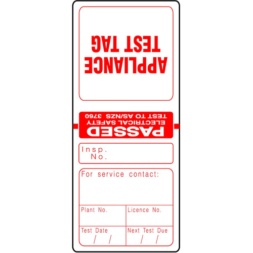 WORKWEAR, SAFETY & CORPORATE CLOTHING SPECIALISTS - Red Electrical Test Tags (Pkt 100)