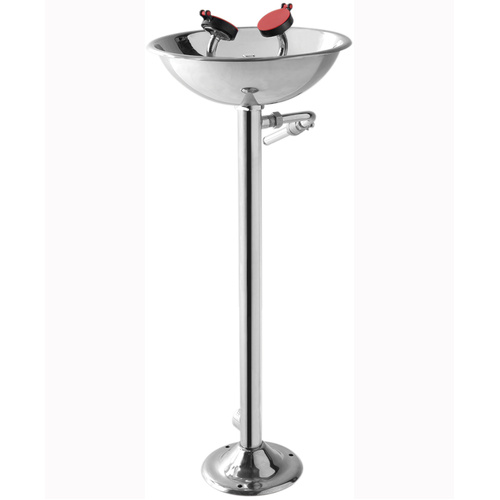 WORKWEAR, SAFETY & CORPORATE CLOTHING SPECIALISTS Stainless Steel Emergency Eye Wash (Floor Mounted, Hand Operated)