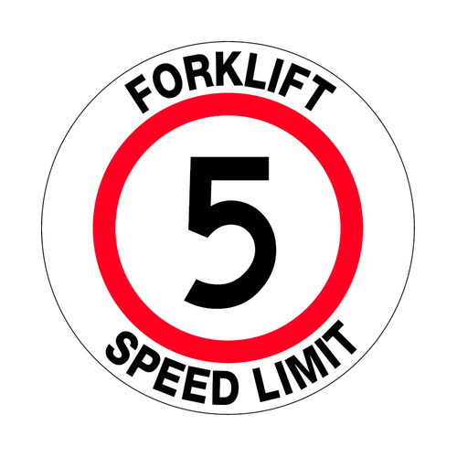WORKWEAR, SAFETY & CORPORATE CLOTHING SPECIALISTS - 400mm - Self Adhesive, Anti-slip, Floor Graphics - Forklift Speed Limit 5